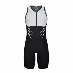 ROKA Tri Suits Men's Gen II Elite Aero Sleeveless Tri Suit - White/Black