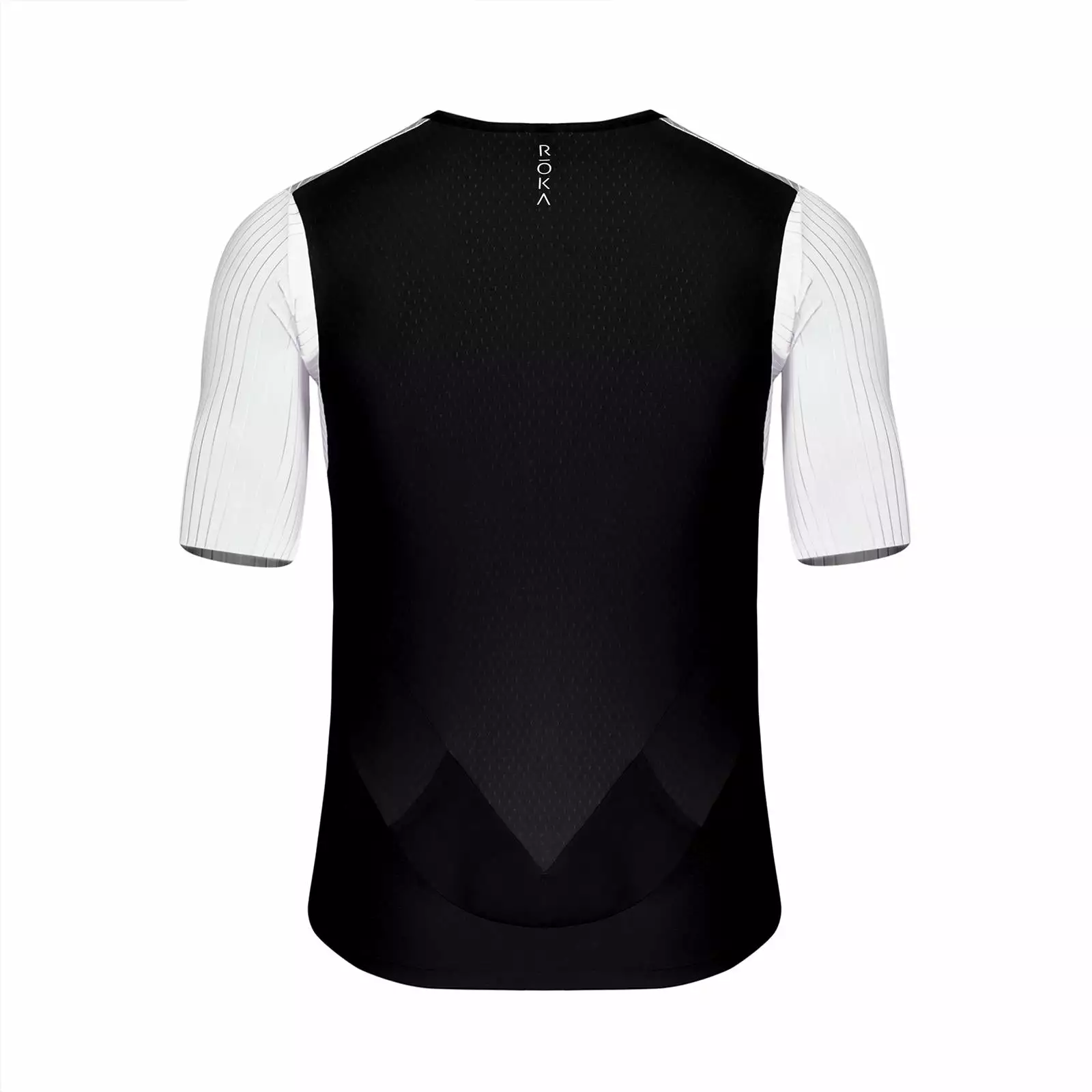 ROKA Men's Gen II Elite Aero Short Sleeve Tri Top - White/Black 2 ROKA Men's Gen II Elite Aero Short Sleeve Tri Top - White/Black