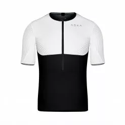 ROKA Men's Gen II Elite Aero Short Sleeve Tri Top - White/Black