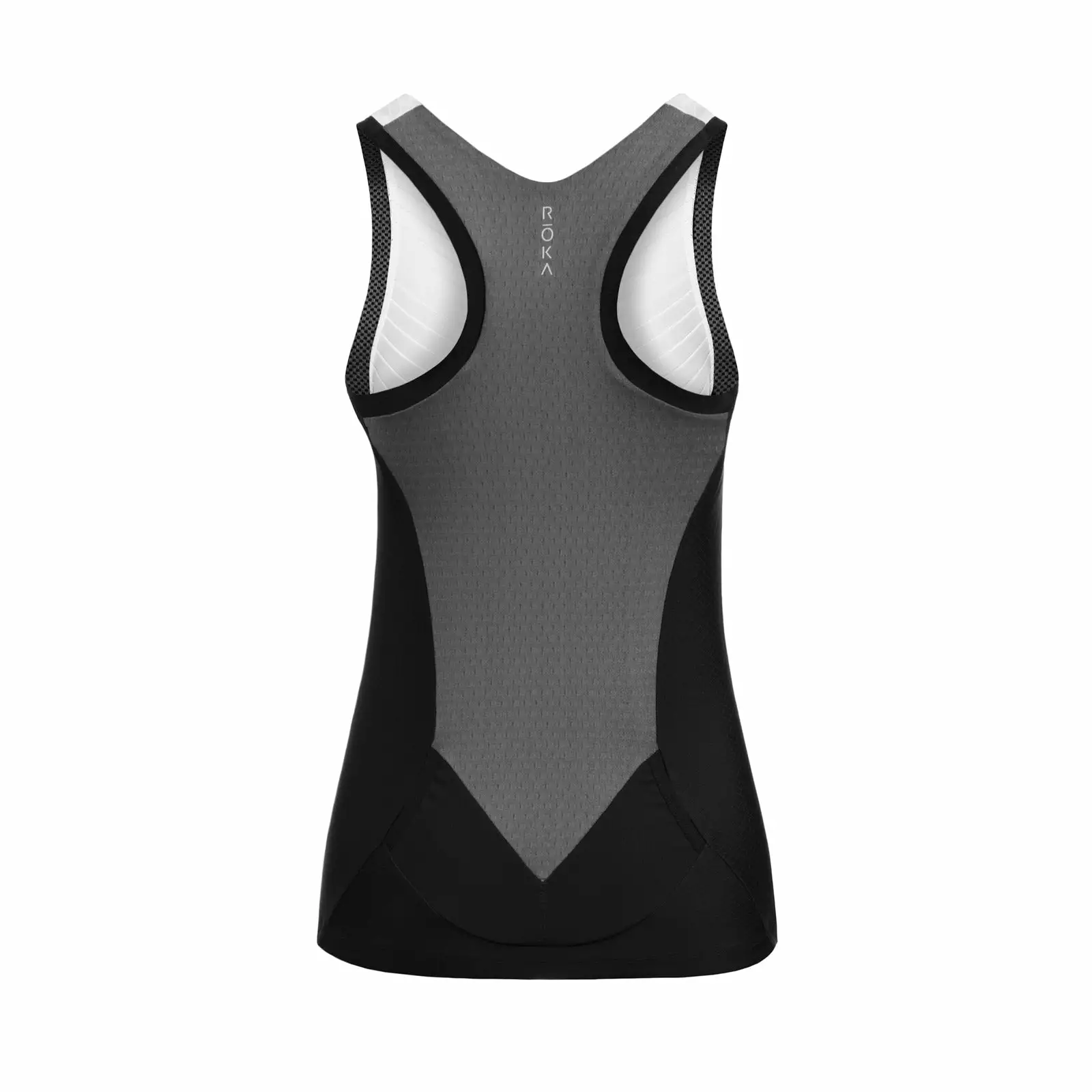 ROKA Women's Gen II Elite Aero Sleeveless Tri Top - White/Black Tri Suits 2 ROKA Women's Gen II Elite Aero Sleeveless Tri Top - White/Black Tri Suits