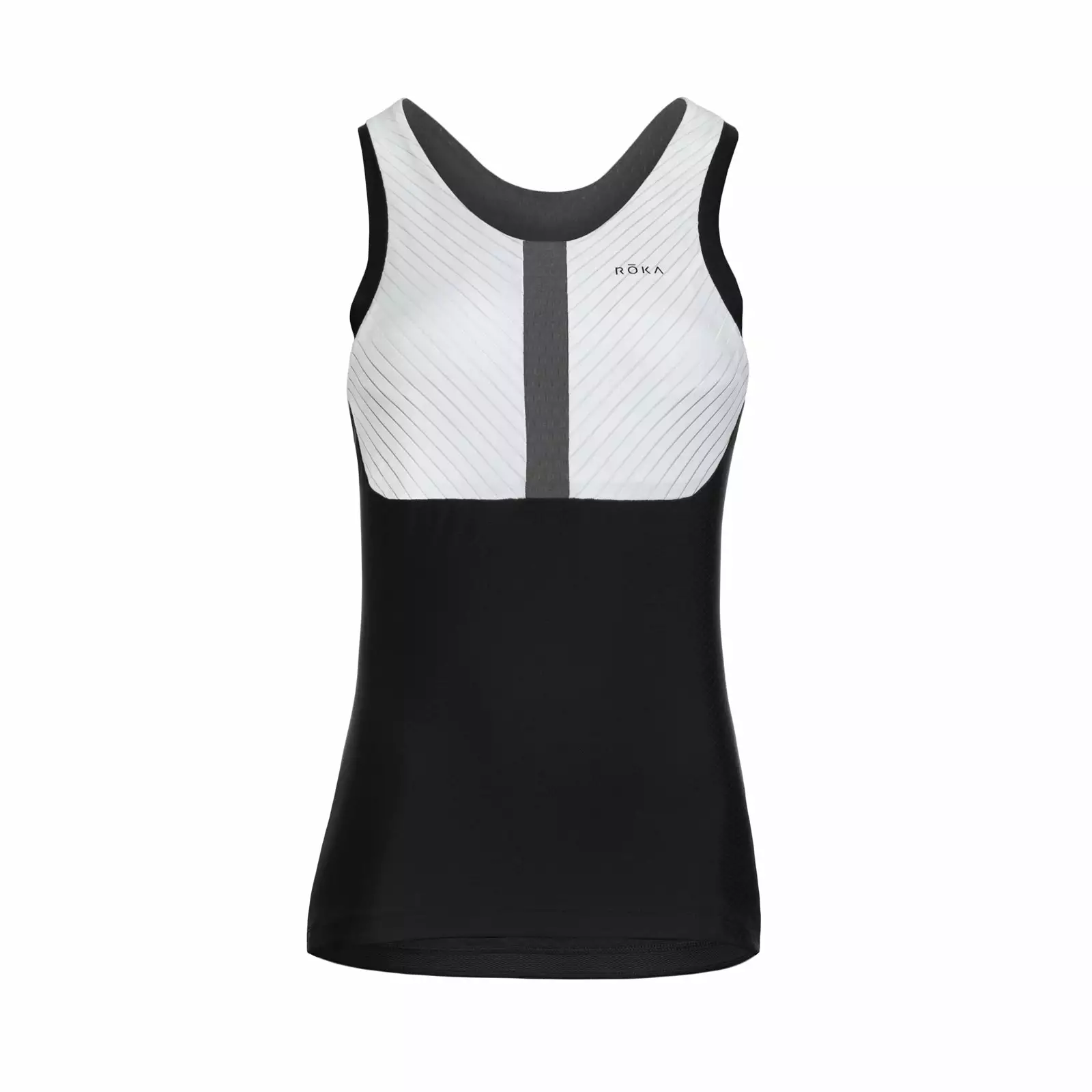 ROKA Women's Gen II Elite Aero Sleeveless Tri Top - White/Black Tri Suits 1 ROKA Women's Gen II Elite Aero Sleeveless Tri Top - White/Black Tri Suits